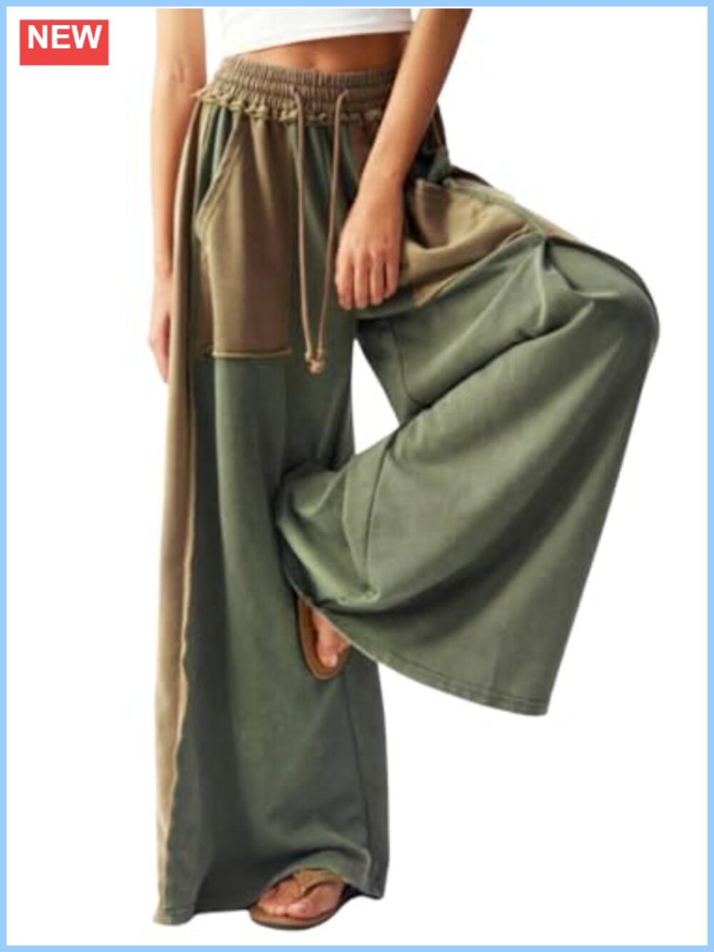 RoseSeek Women's Wide Leg Baggy Sweatpants Palazzo Flowy Pants High Waist